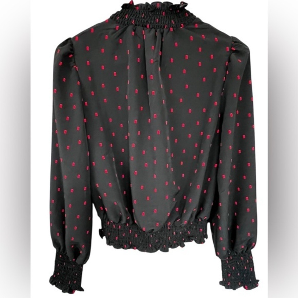 Sanctuary Black Blouse with Red Accents